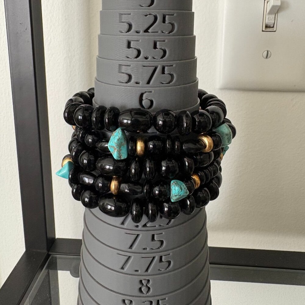Chico's Black Acrylic and Faux Turquoise Necklace and Bracelet - Picture 6 of 8